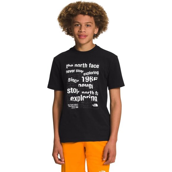 The North Face Boys Graphic Tee NF0A7WPSJK31 Never Stop Exploring Black Size XL - Picture 1 of 3